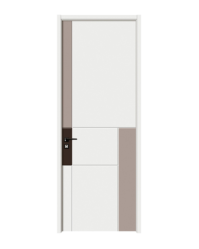 KQ-2157 Modern Canvas Lacquered Wood Door-Dual-Tone Contrast