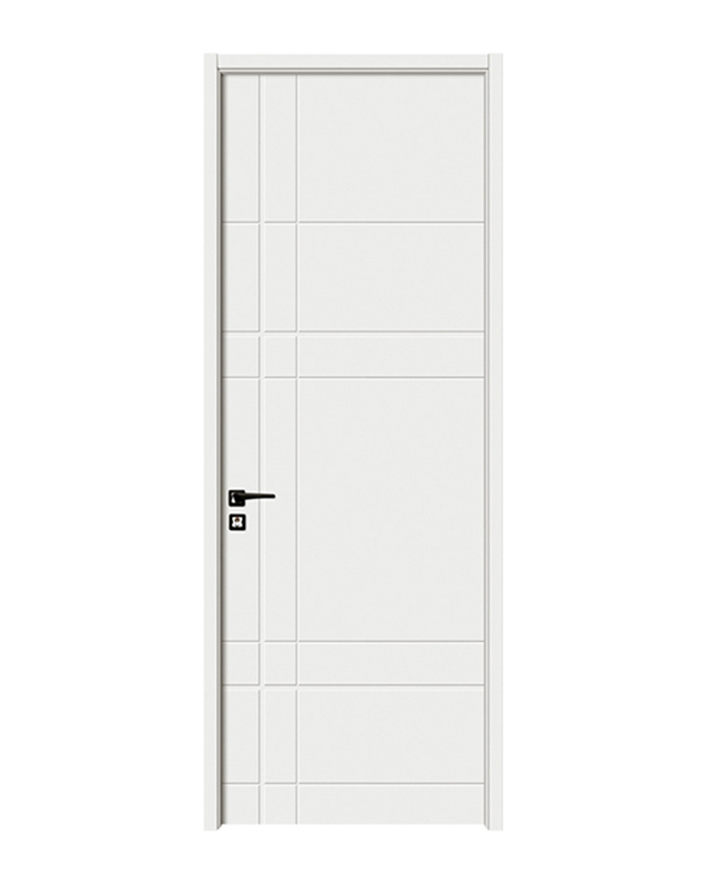 Pintu kayu linear horizon putih dipernis