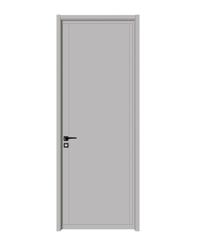 Pintu kayu pernis neo -minimalis - aksen aluminium yang disikat