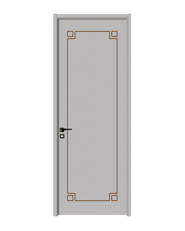 KQ -2138 Atlas Grey Lacquered Wood Door - Garis Emas Kartografi